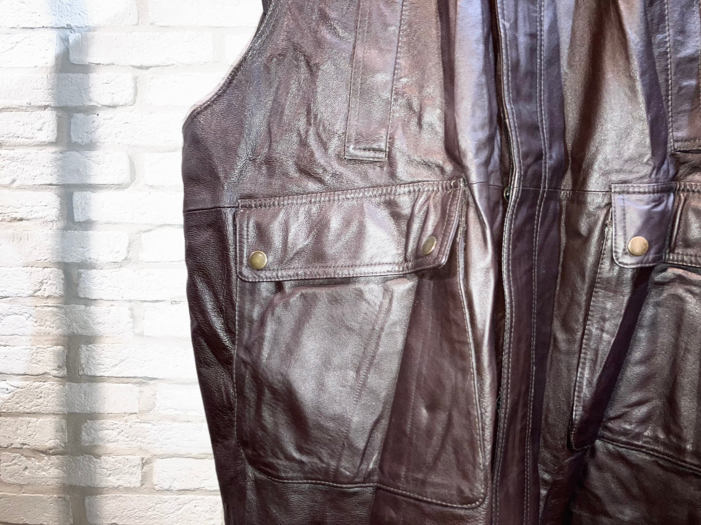 "KING SIZE" Old Oversized Leather Vest