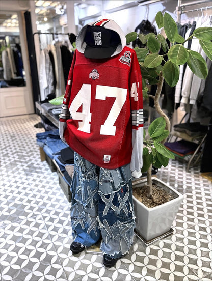 Remake baggy denim pants