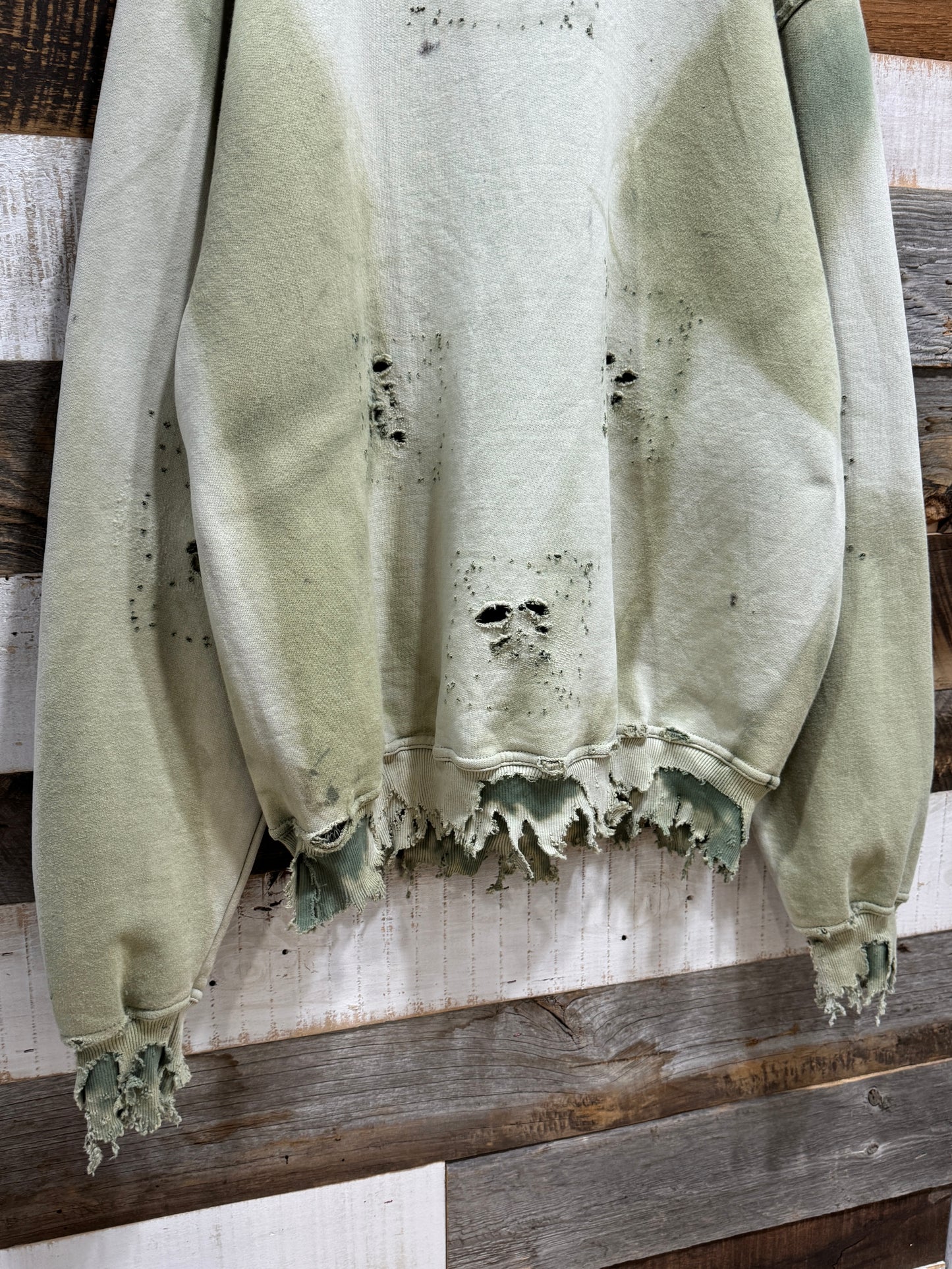 Vintage Matcha Latte Destroyed Sweatshirt