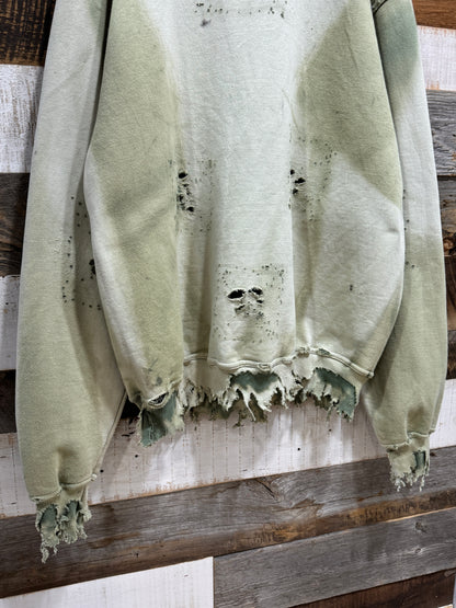 Vintage Matcha Latte Destroyed Sweatshirt