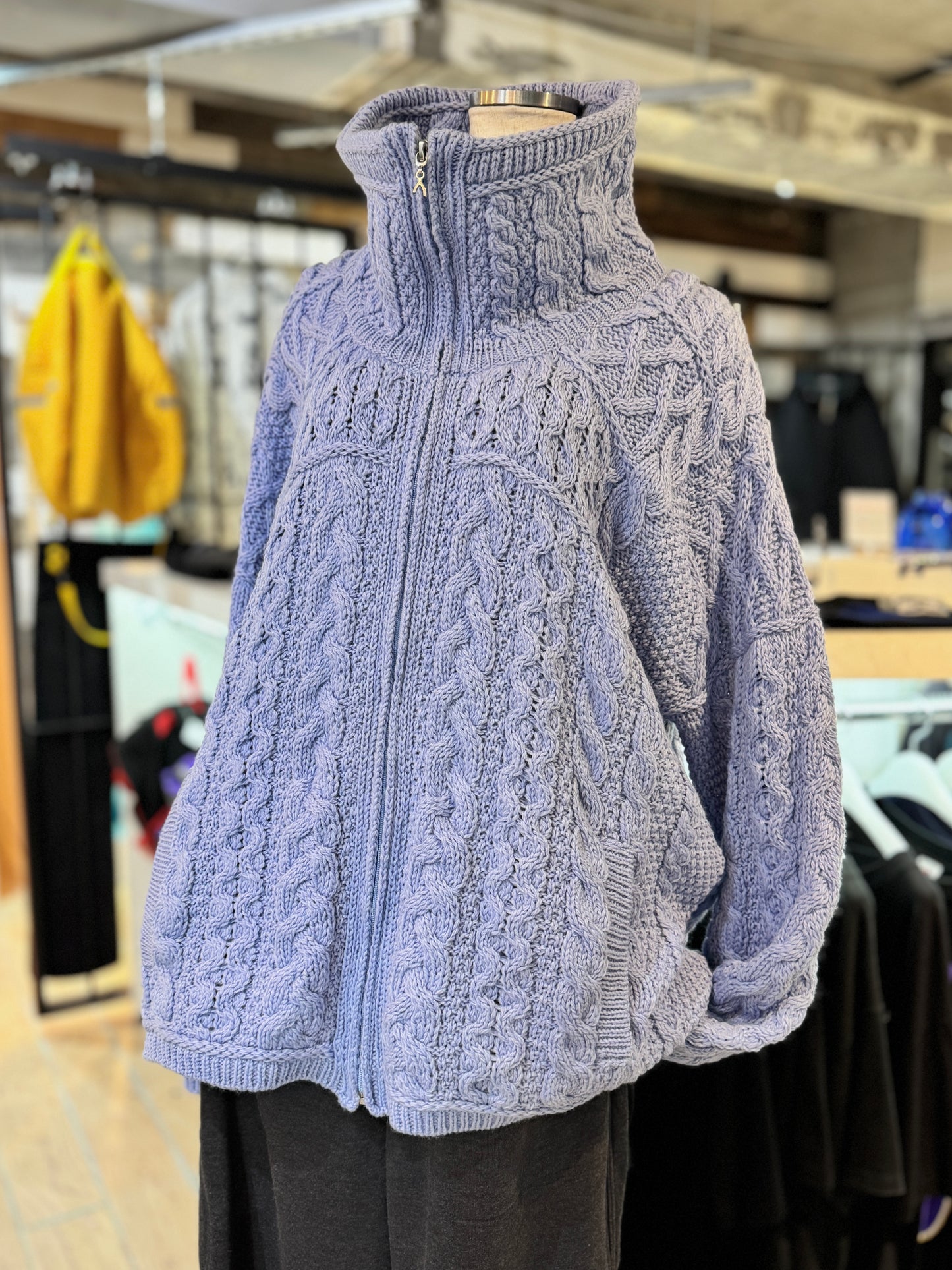 Aran Crafts Merino Wool Zip-up Cardigan