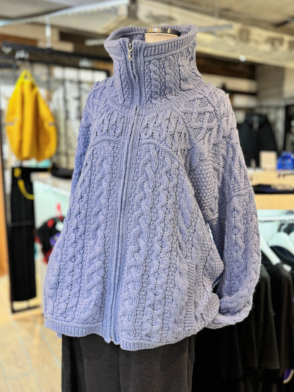 Aran Crafts Merino Wool Zip-up Cardigan