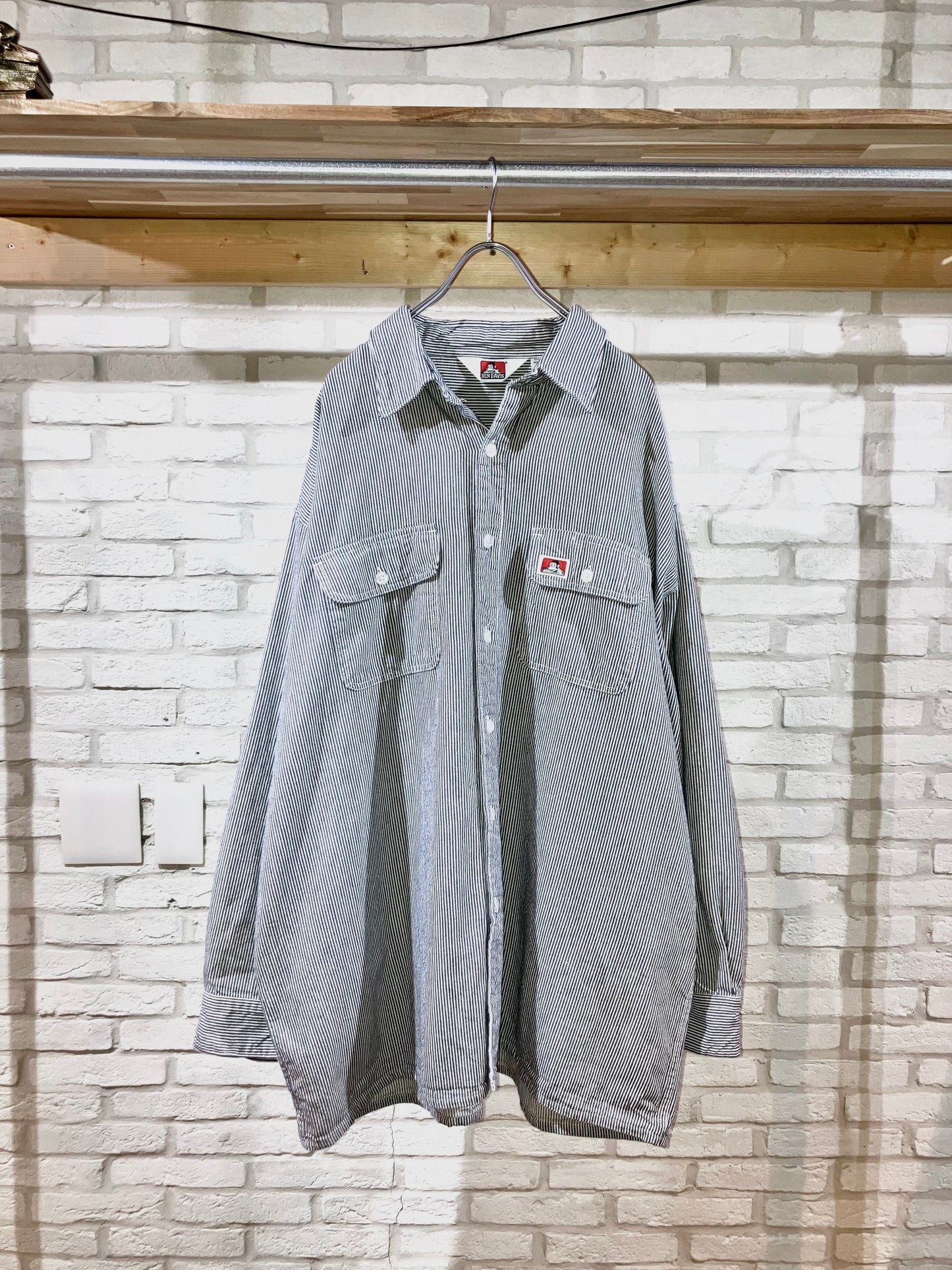 "BEN DAVIS" 10s Oversized Hickory Work Shirt