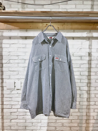 "BEN DAVIS" 10s Oversized Hickory Work Shirt