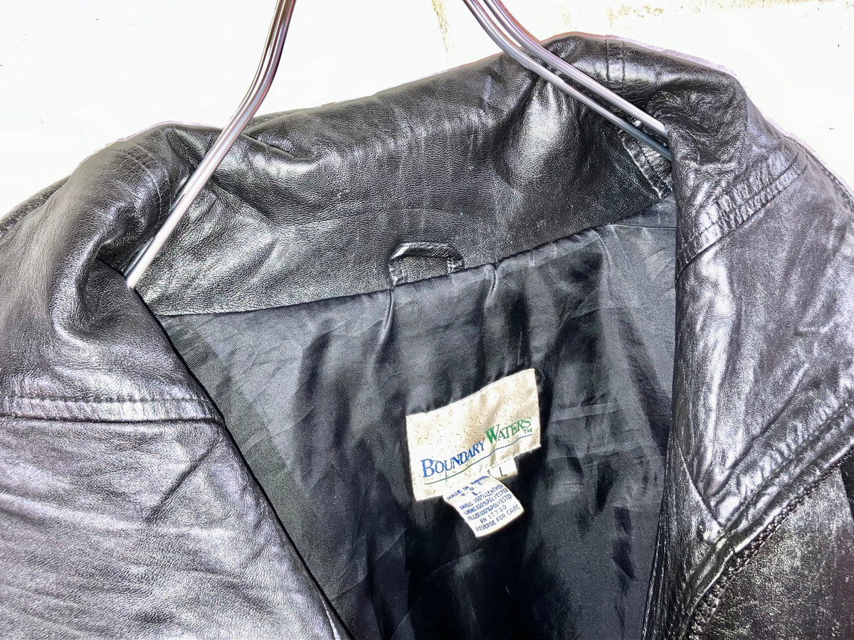 Old High Neck Design Leather JKT