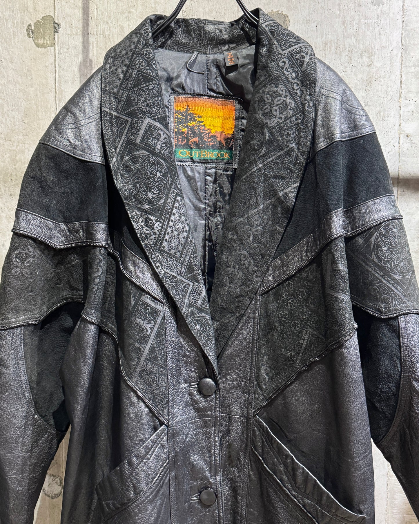 Vintage OUTBROOK Leather Long Coat