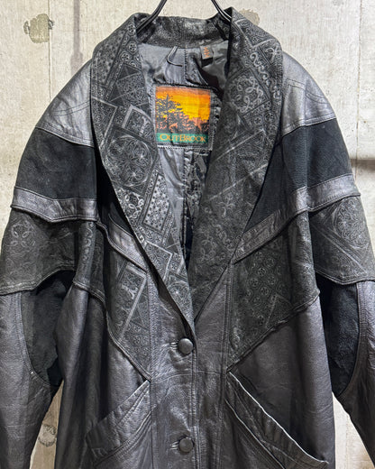 Vintage OUTBROOK Leather Long Coat