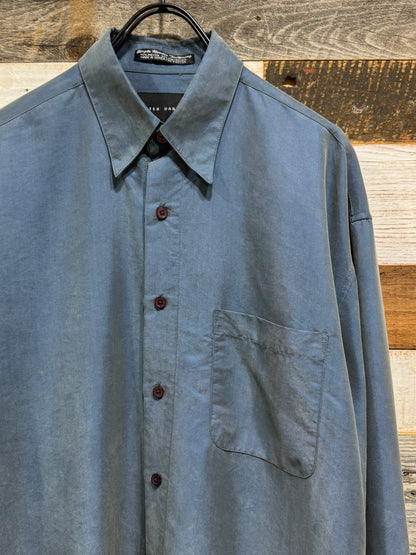 Smoke Blue Drape Shirt