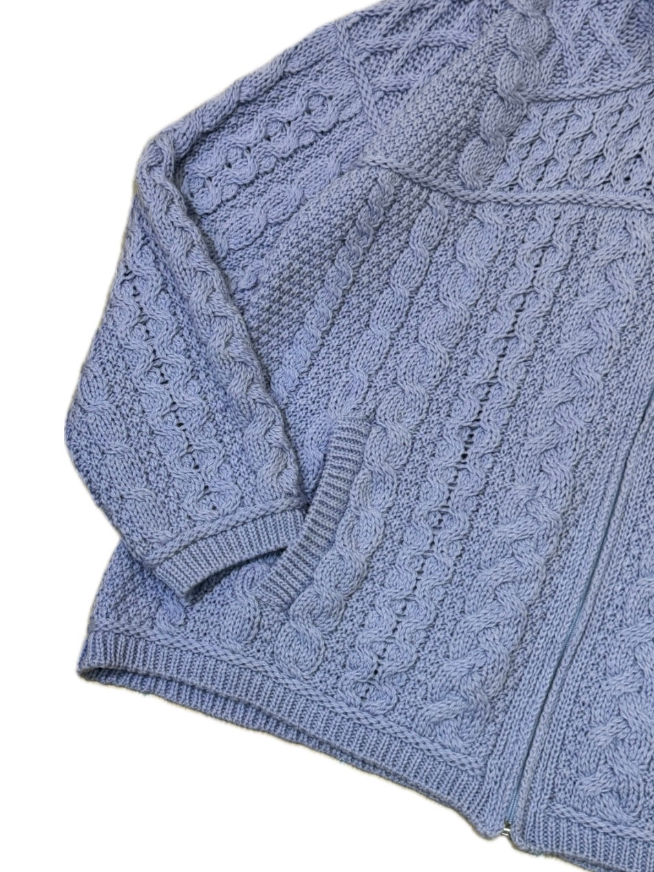 Aran Crafts Merino Wool Zip-up Cardigan