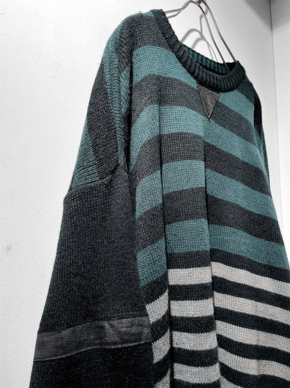 Mulch border leather patch sweater