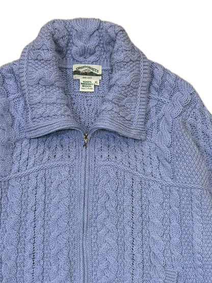 Aran Crafts Merino Wool Zip-up Cardigan