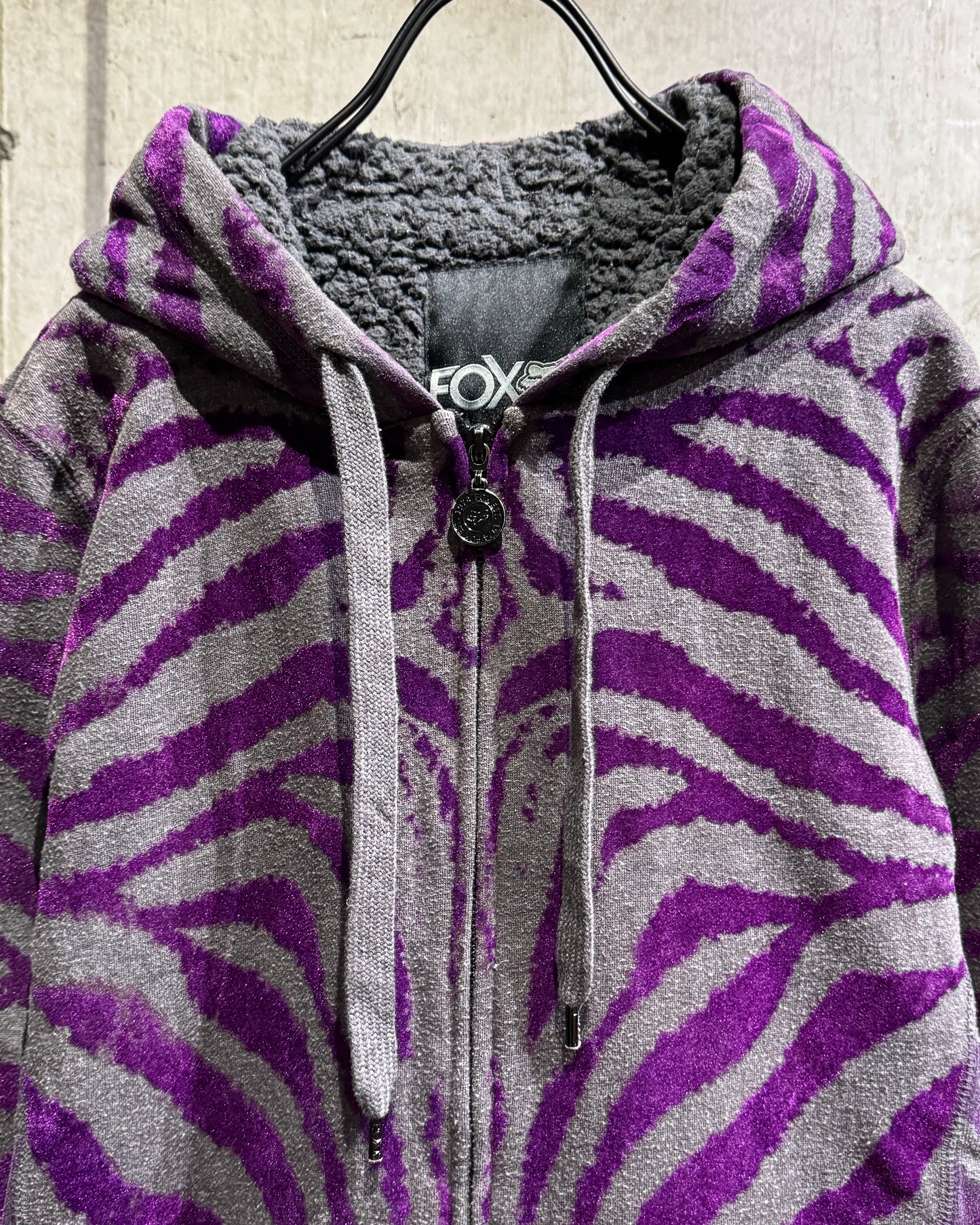 FOX Racing Purple Zebra Sherpa-Lined Zip Hoodie