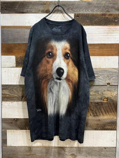 The Mountain Tie-Dye Dog Face Tee (Shetland Sheepdog)