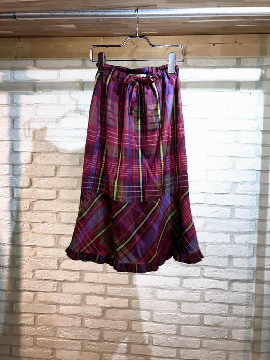 Old Cute &Cool Check Silk Skirt