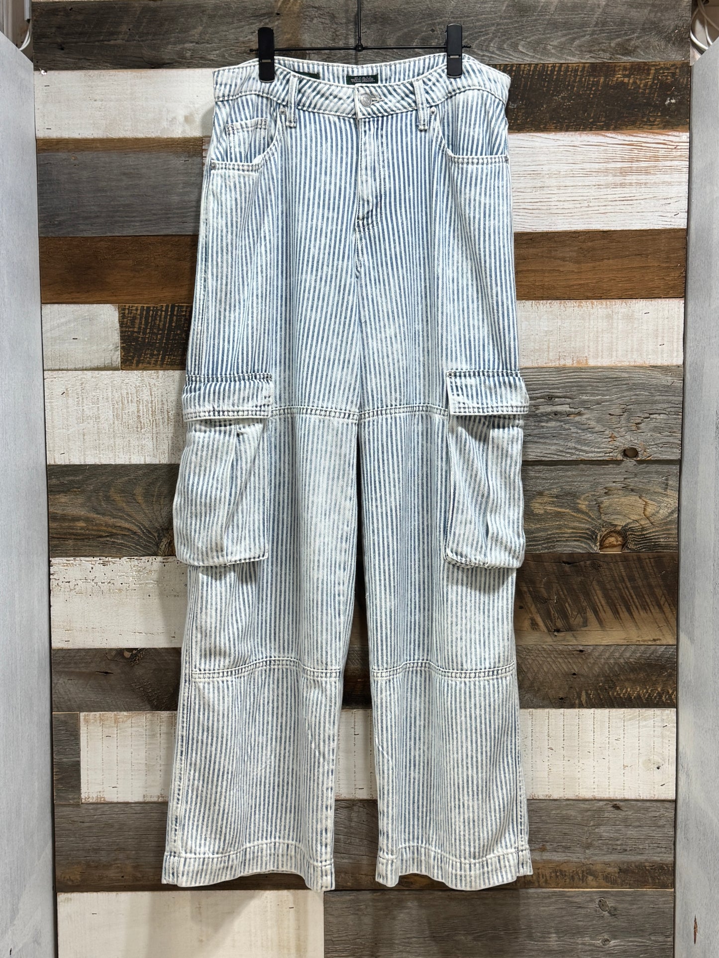 10s Hickory Striped Wide Leg Cargos