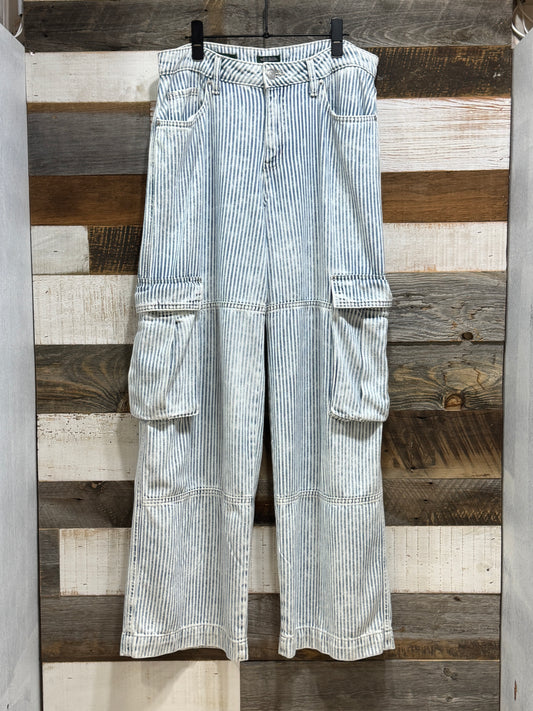 10s Hickory Striped Wide Leg Cargos