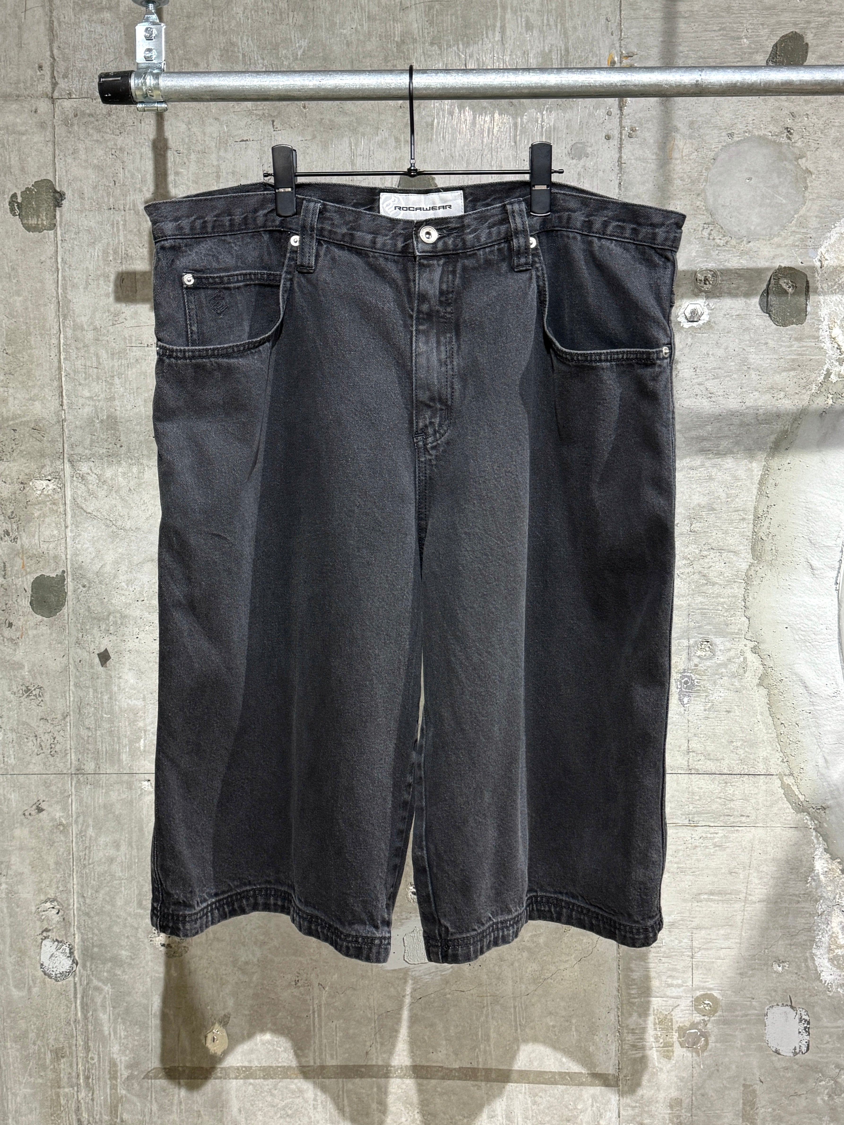 Rocawear ブラックデニム 00s ROCA WEAR Zip-Up Black Denim Jacket 黒 XXXL ロカウェア