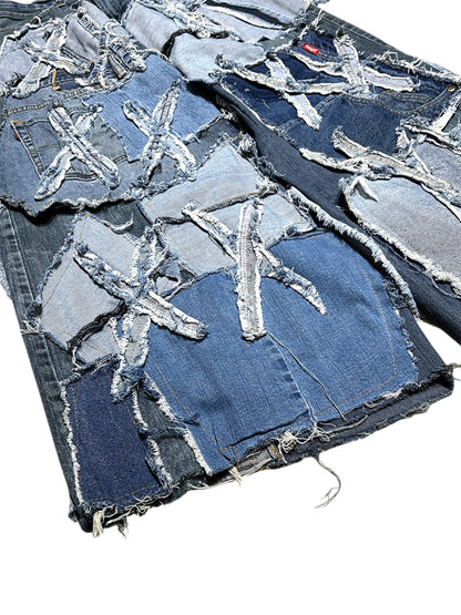 Remake baggy denim pants