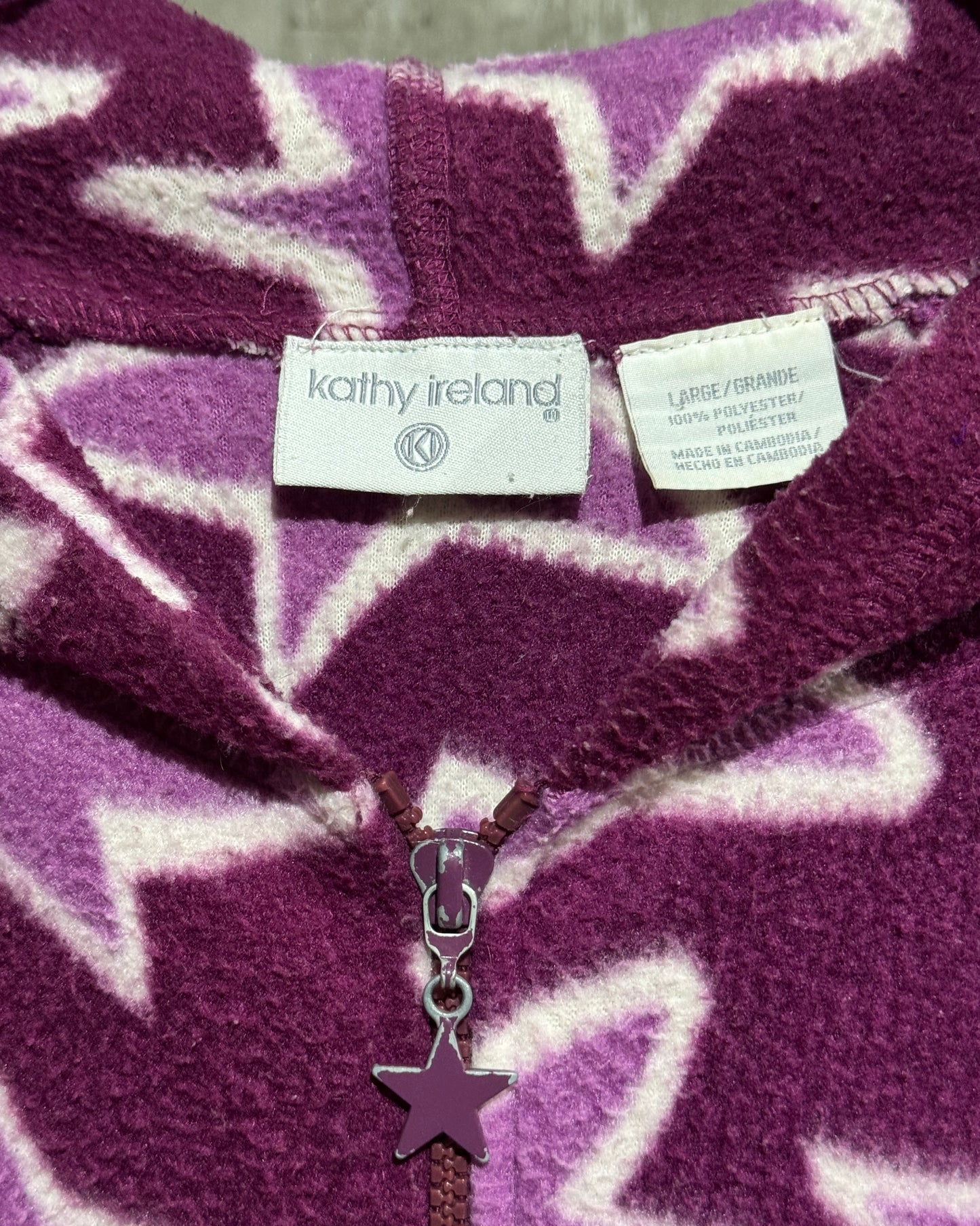 Old Kathy Ireland Star Fleece Gown