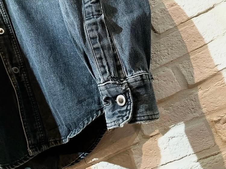 "Eddie Bauer" Old Nice Color Design Denim Shirt