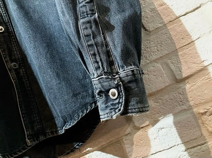 "Eddie Bauer" Old Nice Color Design Denim Shirt