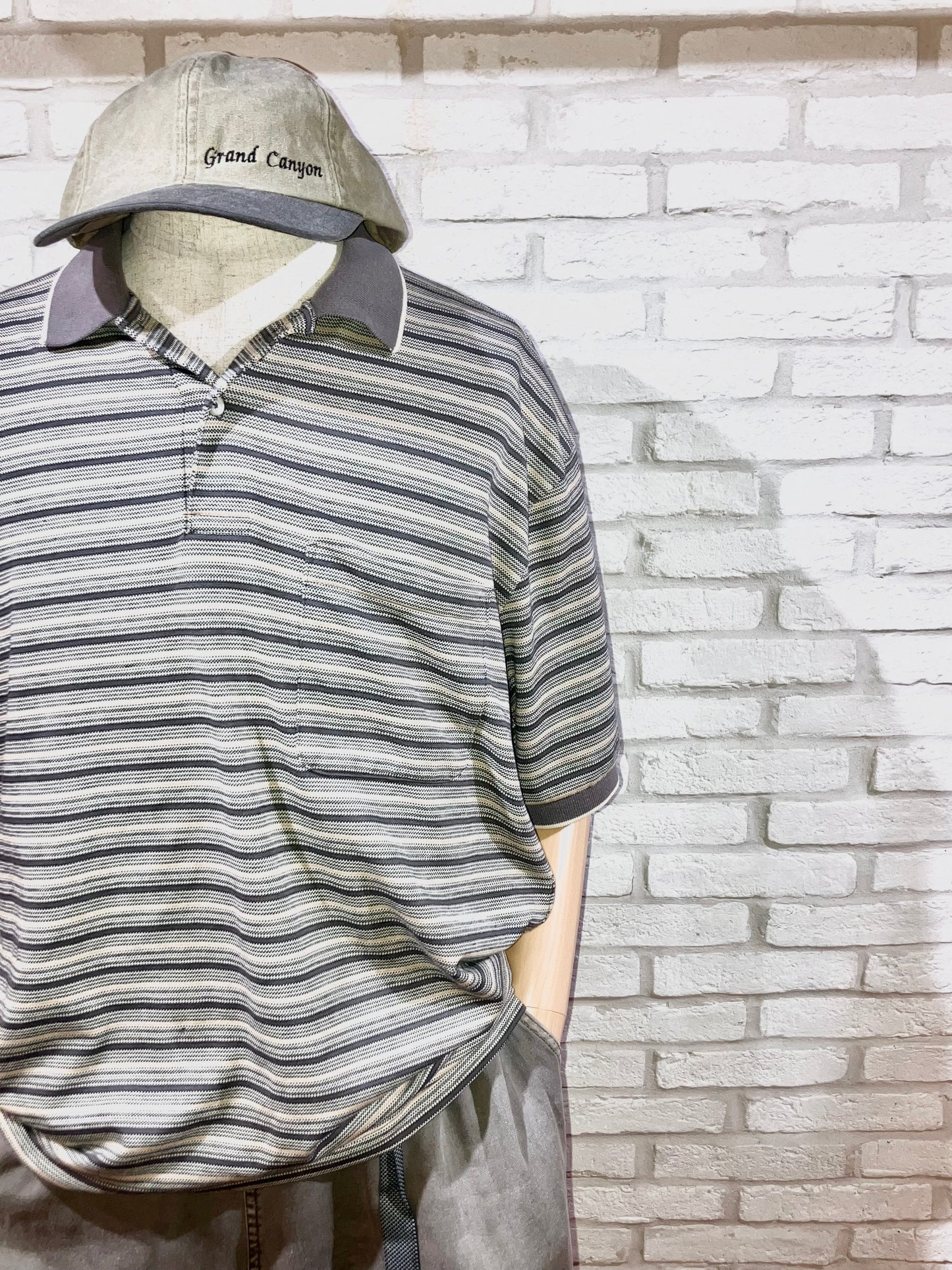"ST JOHN'S BAY" 00s Border Polo Shirt