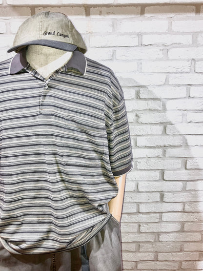 "ST JOHN'S BAY" 00s Border Polo Shirt