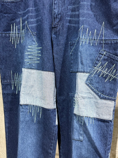 Noiz Jeans Patchwork Design Denim Pants