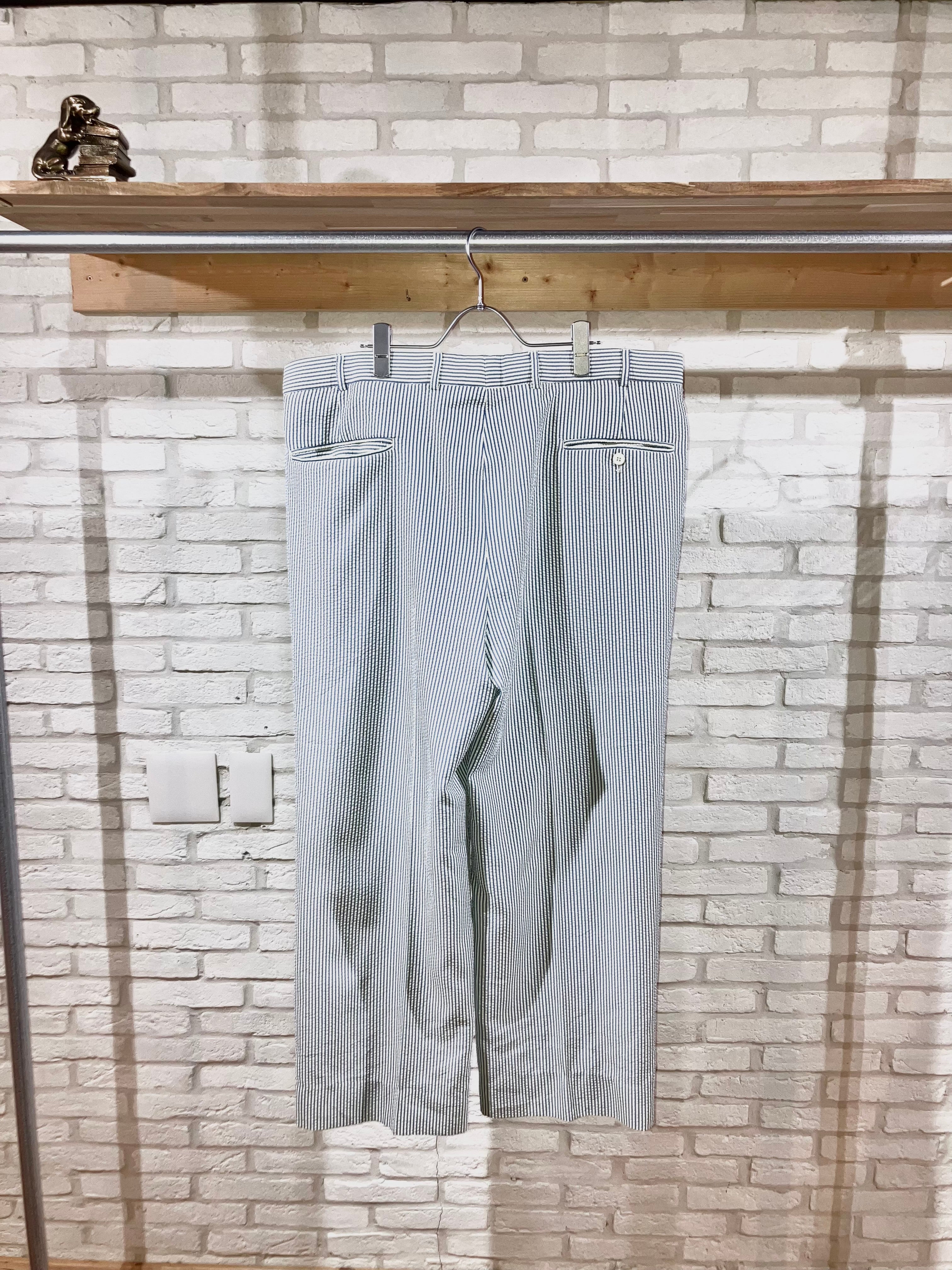 パンツ NEAT SEERSUCKER Stripe wide slacks 00s Seersucker Stripe Wide Slacks – BUSINESS AS USUAL