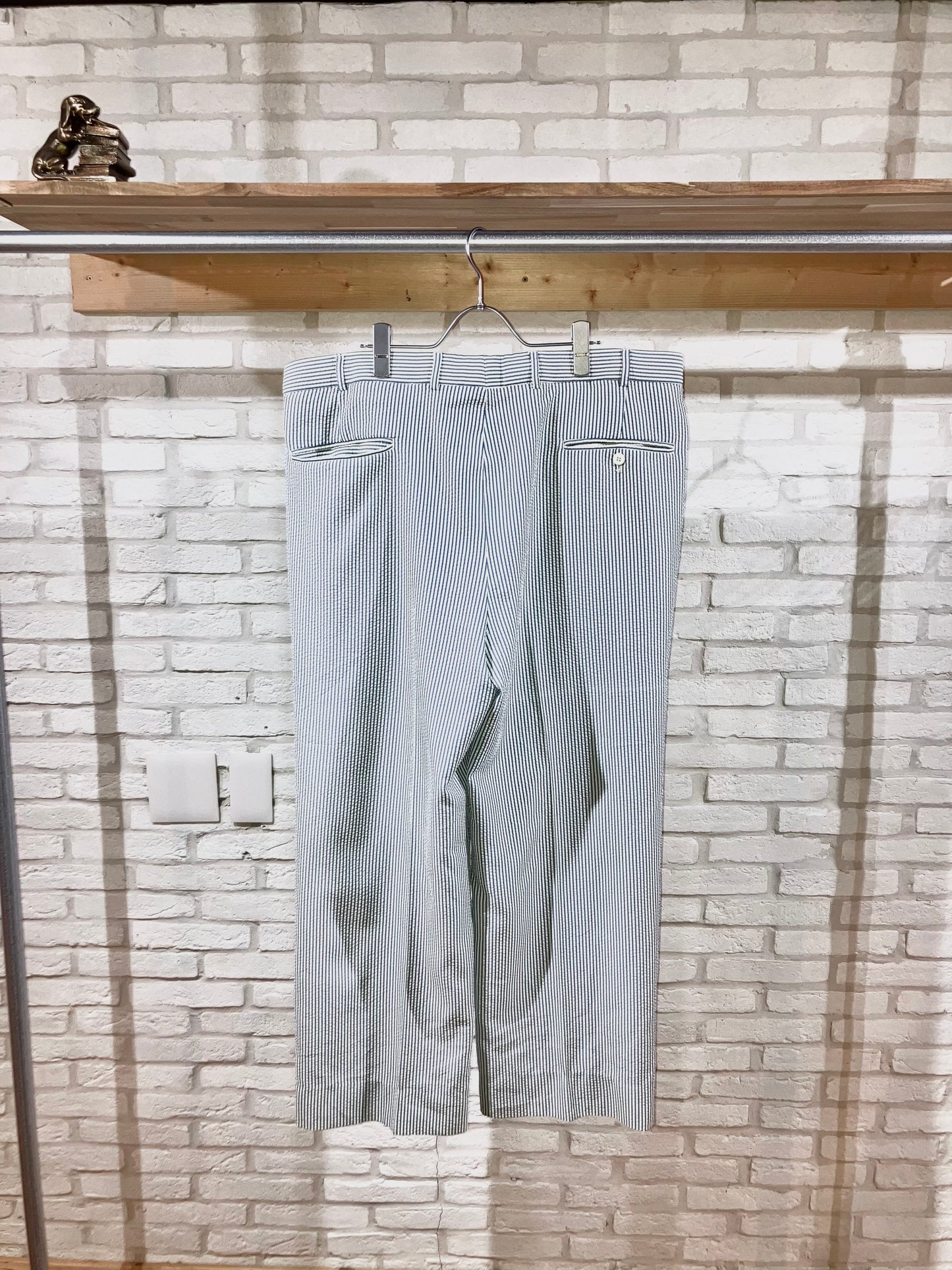 00s Seersucker Stripe Wide Slacks