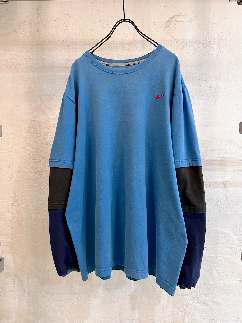 REMAKEBYK × BAU SWOOSH L/S TEE BLUE