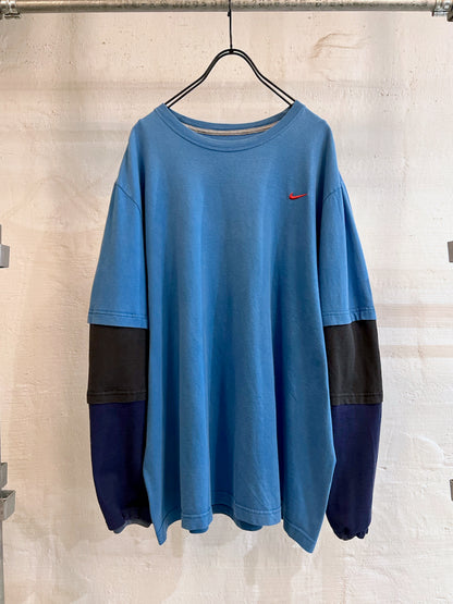 REMAKEBYK × BAU SWOOSH L/S TEE BLUE