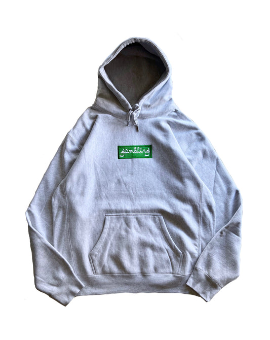 GAMBLING 13.5OZ BOX LOGO HOOD GRY/GRN