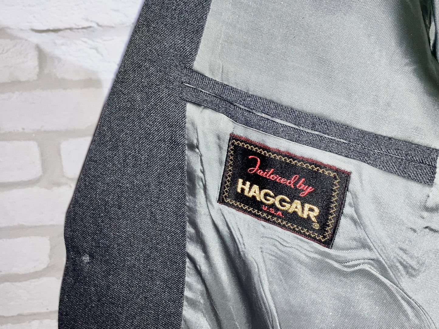 "HAGGAR" Vinatge Poly JKT'Vest'Pants 3Piece Suit
