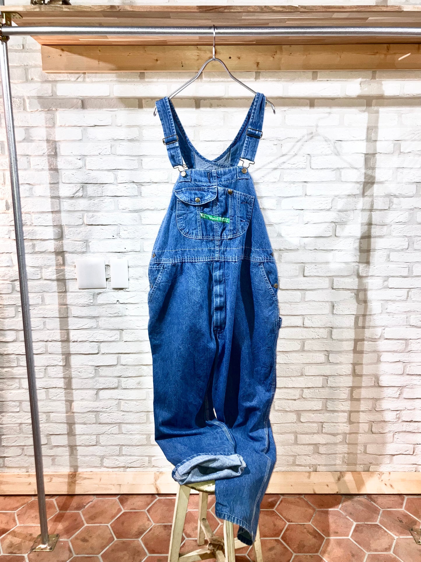 "KEY" Old Denim Overalls