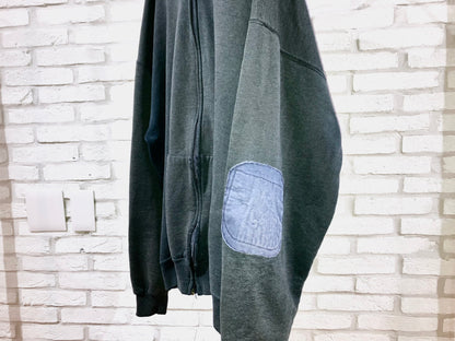 "RUSSELL" Old Oversized Distressed Zip Hoodie