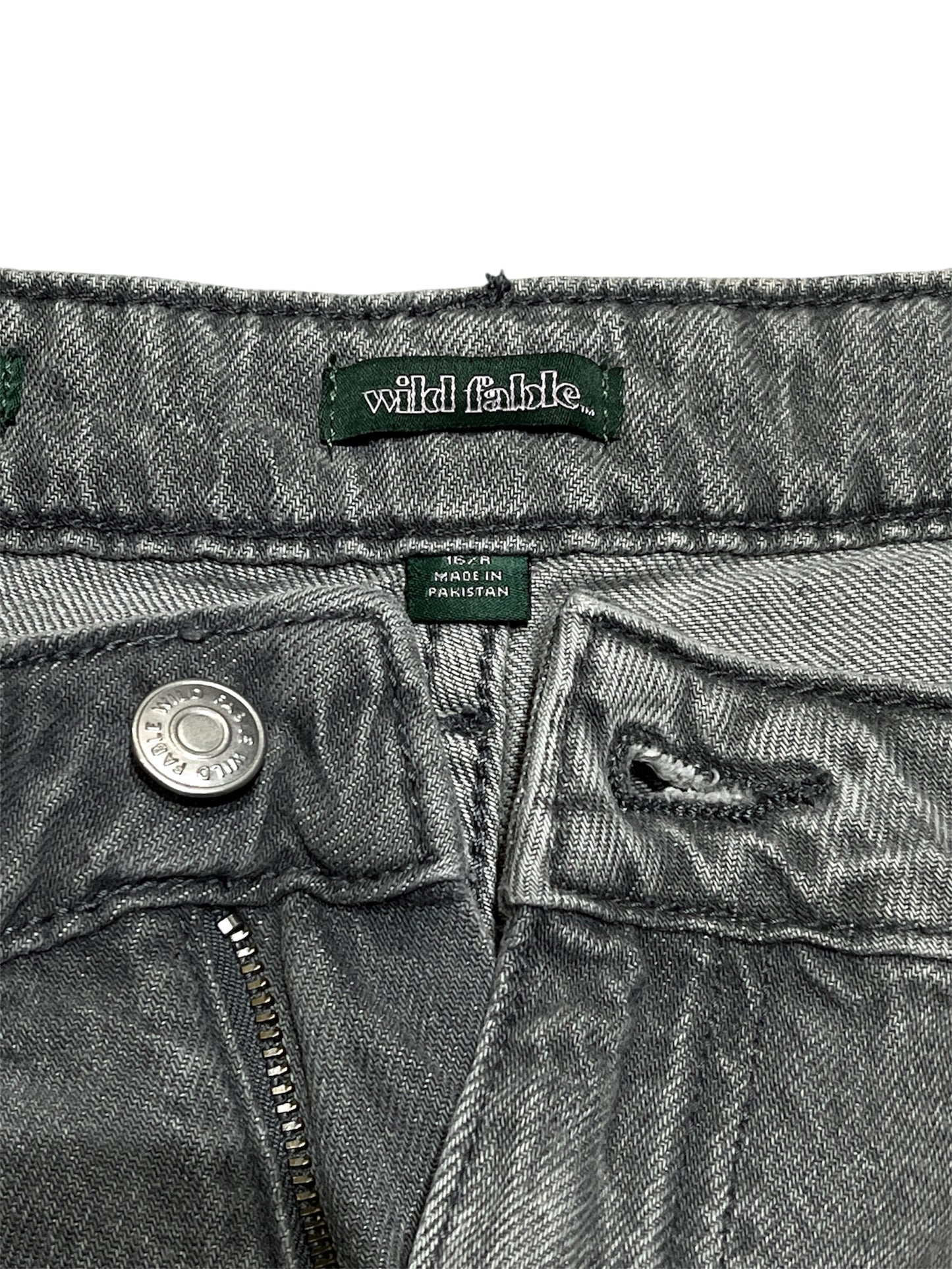 Grey Wide Denim Cargo pants