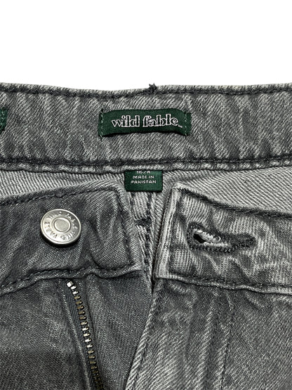 Grey Wide Denim Cargo pants