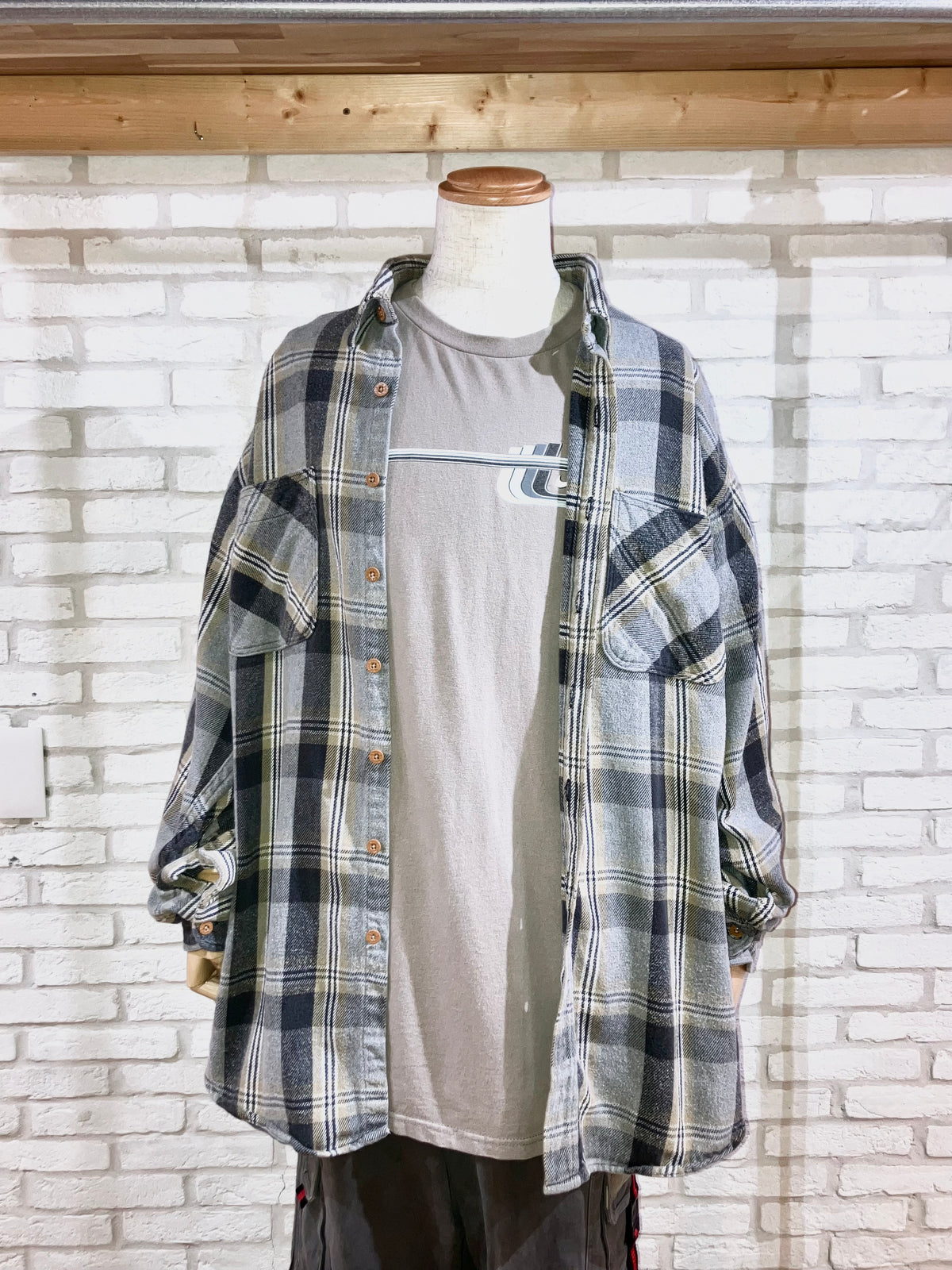 "BIG MAC" Old Oversized Heavy Flannel Check Shirt