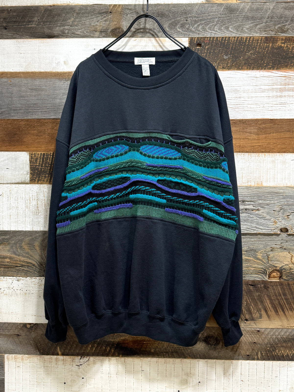 Old 3D Knit Paneled Sweatshirt