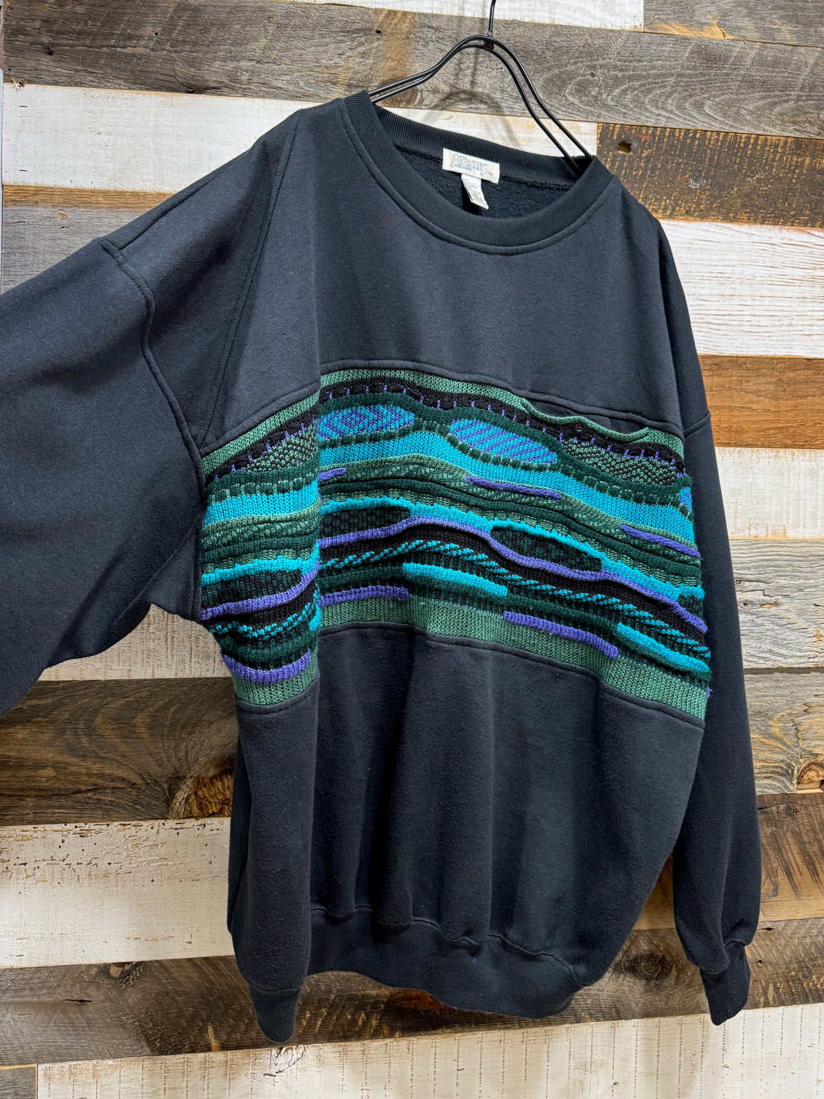 Old 3D Knit Paneled Sweatshirt
