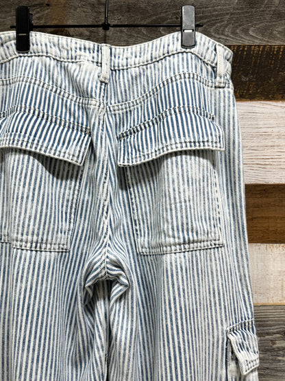 10s Hickory Striped Wide Leg Cargos