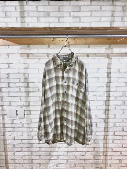 Old Oversized Light Flannel Check Shirt