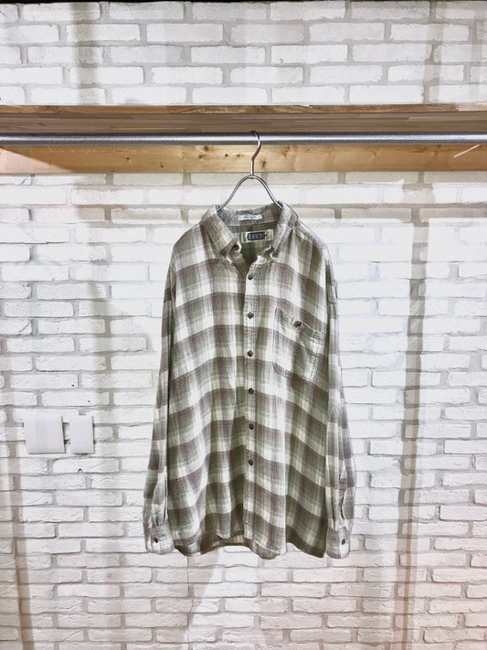 Old Oversized Light Flannel Check Shirt