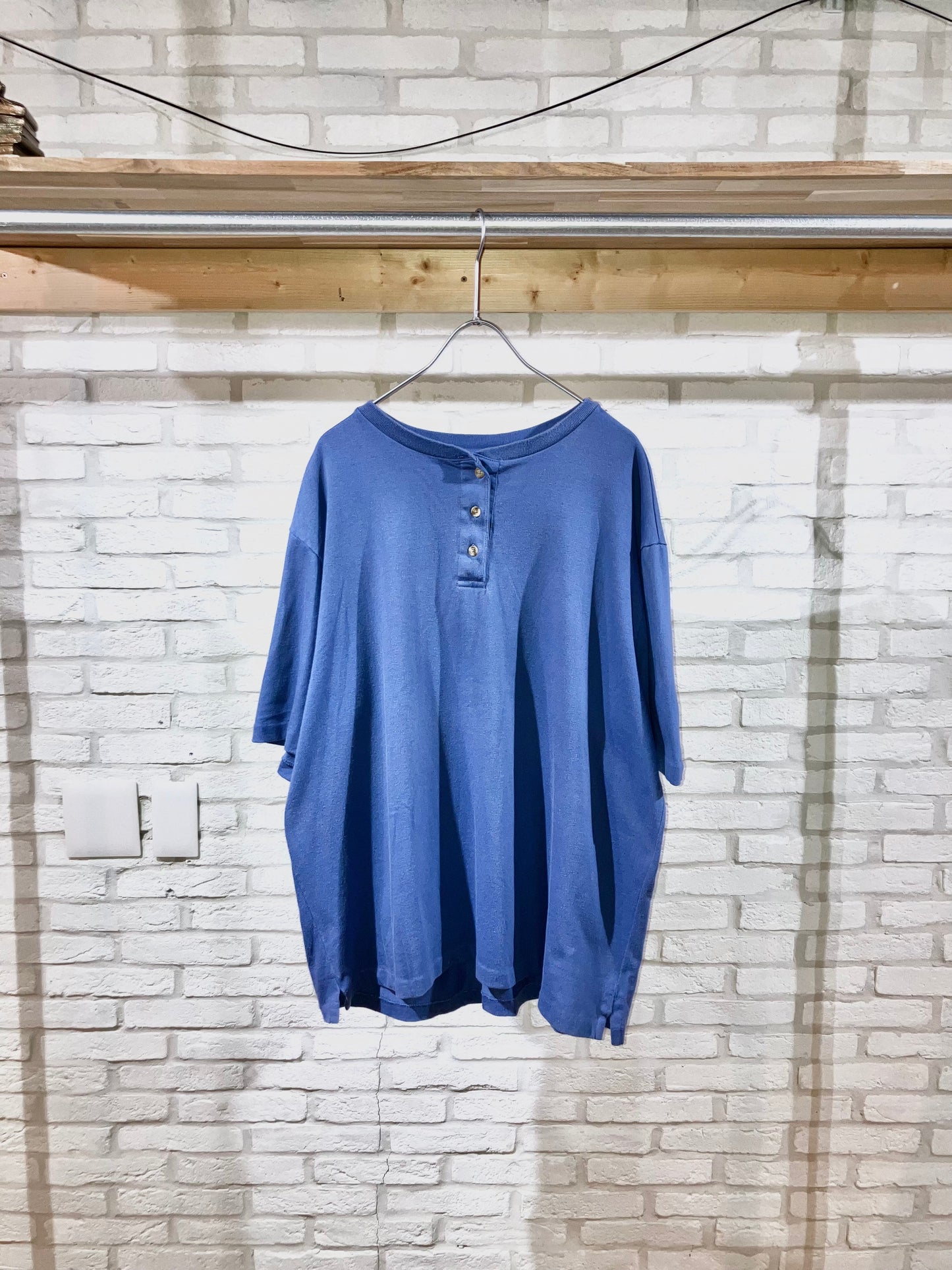 "LANDS'END" Old Henley Neck Tee