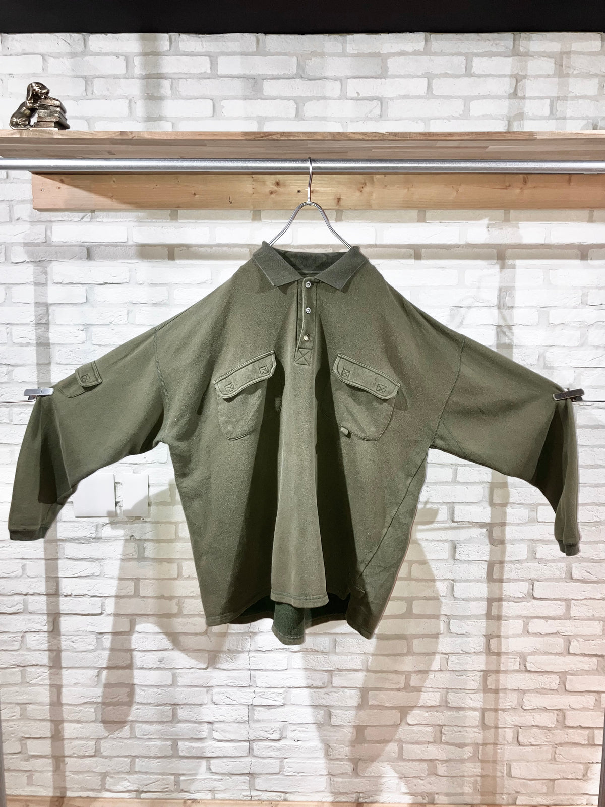 Old Oversized Design Sweat Polo Shirt