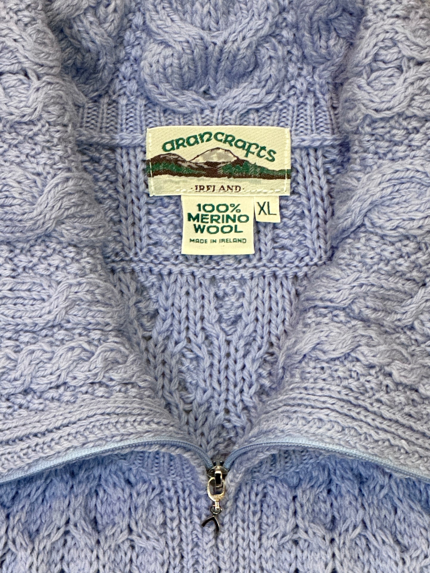 Aran Crafts Merino Wool Zip-up Cardigan