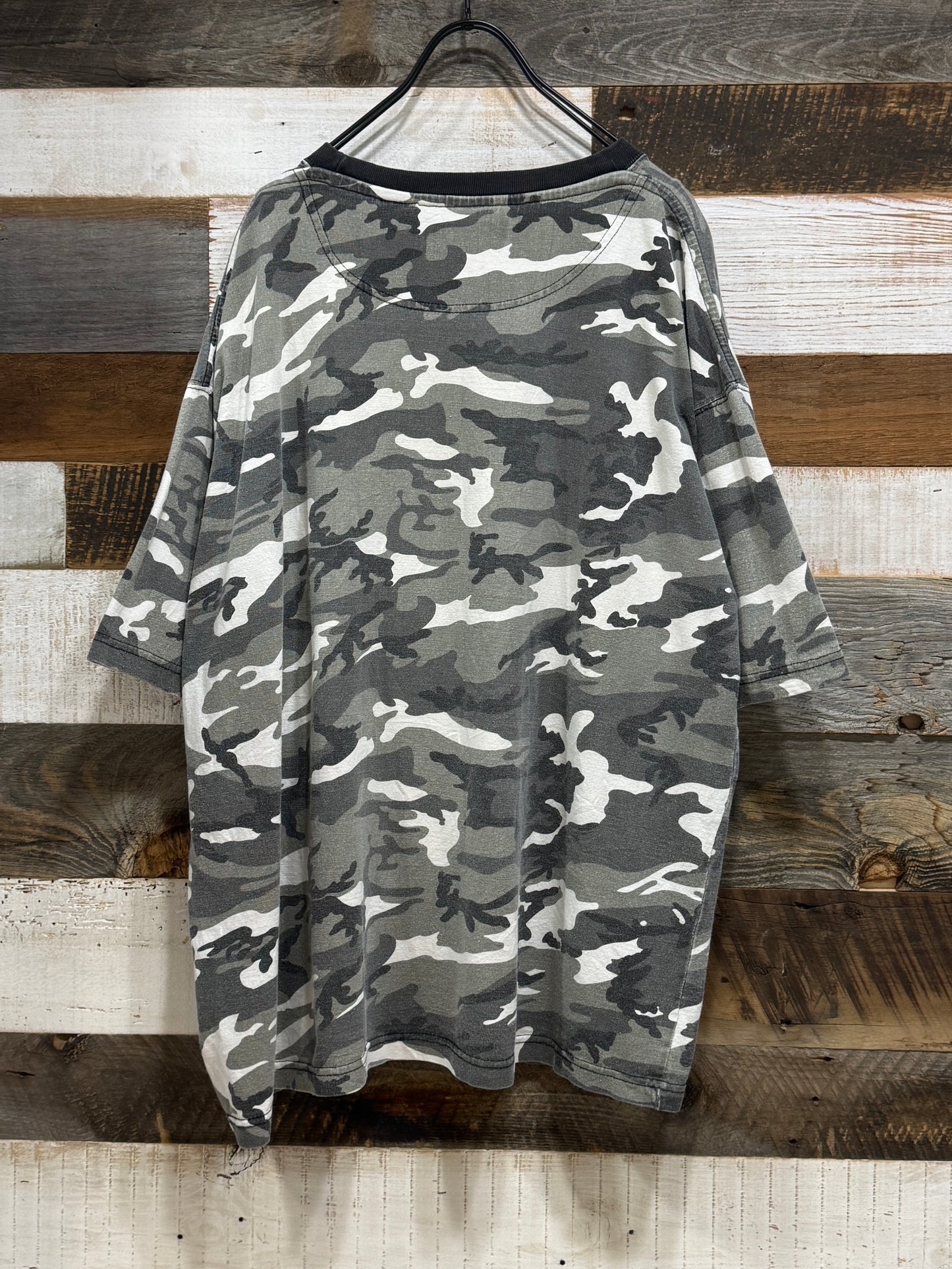00s Royal Blue Camo Boxy Ringer Tee