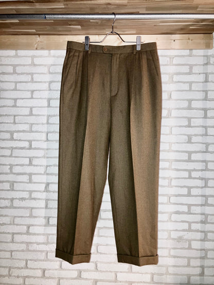 "Zanella" Vintage Cashmere Mix Wide Slacks "Special Fabric!!!"