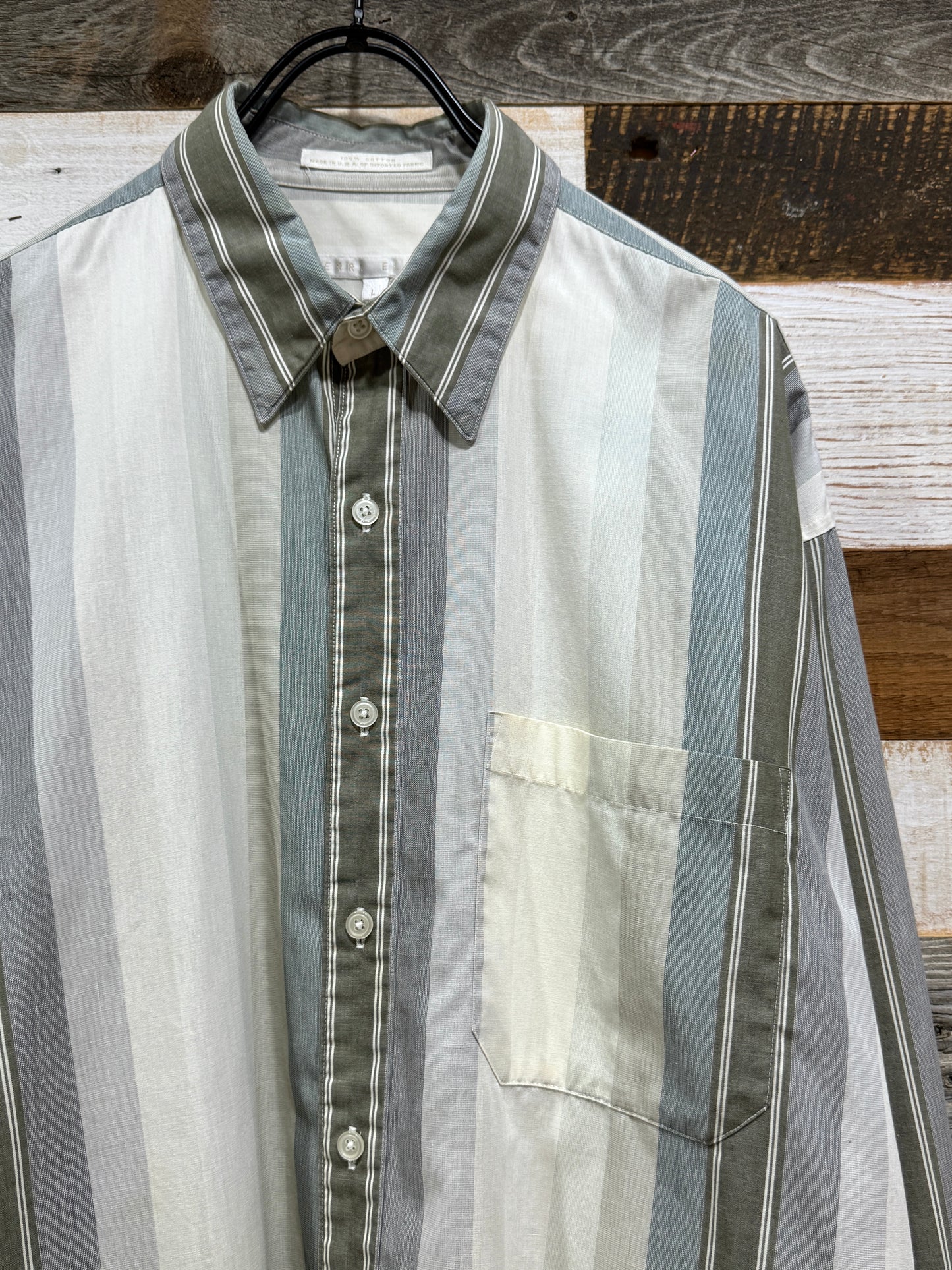 Old Perry Ellis Striped Cotton Shirt